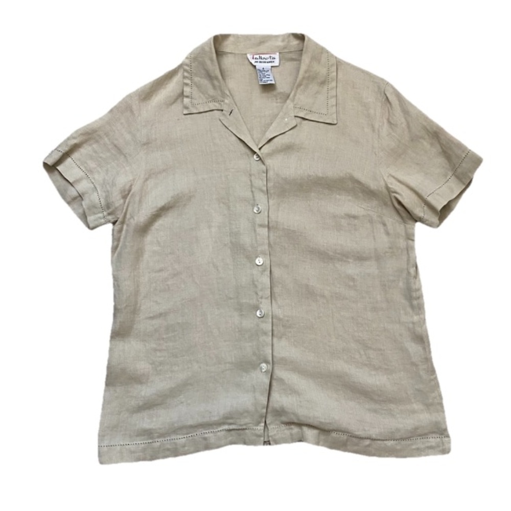 TALBOTS | 100% Linen Short Sleeve Button Down Size 6